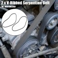 X Autohaux 2pcs Car Engine Multi V-ribbed Serpentine Drive Belt No 9091602353 For Lexus Lx450 1996-1997