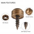 Uxcell 4pcs Decorative Screws With Caps 9mm Dia Brass Mirror Fixing Fasteners For Mirrors Tables Furniture Bronze