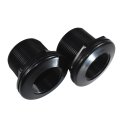 2 Pack In Abs Bulkhead Fitting Double Threaded Water Tank Connector For Rain Barrels Aquariums Tubs And Pools Uv Stabilized 