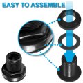 2 Pack In Abs Bulkhead Fitting Double Threaded Water Tank Connector For Rain Barrels Aquariums Tubs And Pools Uv Stabilized