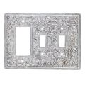 Vicenza Designs Wpj7012 San Michele Wall Plate With Jumbo Double Toggle And Dimmer Opening Polished Silver 