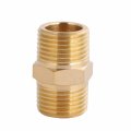 U S Solid Brass Pipe Fitting Hex Nipple 3 8 X Npt Male Adapter 