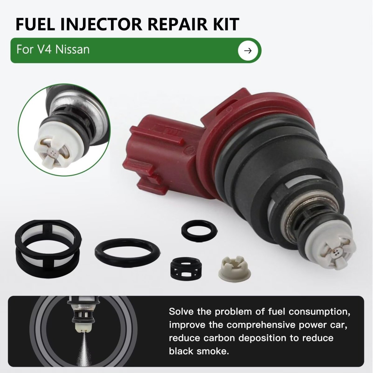 Side Feed Fuel Injector Repair Kit Filters Seals O-rings Pintle Caps Injectors Fit For 1997 Nissan 240sx Base Coupe 2-door 2 4l
