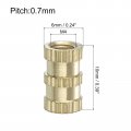 Uxcell Knurled Insert Nuts 30pcs M4 X 10mm L 6mm Od Thread Printing Brass Female Threadeds Heat Set Insert Embedment