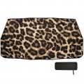 Oarencol Leopard Print Windshield Sun Shade Car Foldable Umbrella Sunshade Blocks Uv Rays Heat Keep Vehicle Cool 58 X 29 7