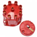 A-team Performance Universal 8-cylinder Female Pro Series Distributor Cap And Rotor Kit Red 