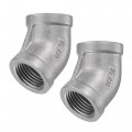Uxcell Pipe Fitting 45 Degree Elbow 1 2 Npt Female Thread Hose Connector Adapter 304 Stainless Steel Pack Of