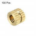 Uxcell Knurled Insert Nuts 100pcs M4 X 5mm Length 6 4mm Od Female Thread Brass Threaded Embedment Nut For 3d Printer