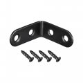 Corner Brace Angle Bracket Fastener Stainless Steel L Shape 40mmx40mmx16mm Black With Screws 12 Pcs 