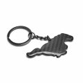 Ipick Image For Ford Mustang Black Real Carbon Fiber Logo-shape-cut Key Chain Keychain Official Licensed