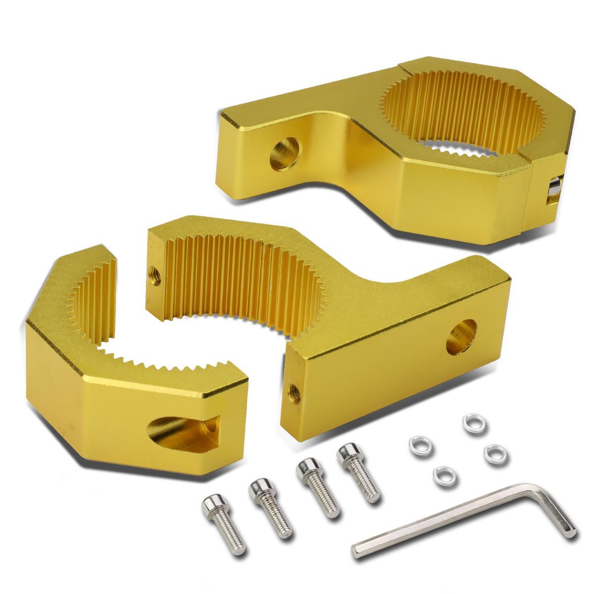 2 Inches Mounting Bracket Off-road Light Bar Tube Clamp Roof Roll Cage Holder Packs Gold