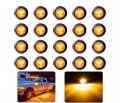 20pcs 3 4a Inch Round Amber Lights Lens It Can Be Function As Clearance Side Marker Identification Turn Signal Light For Truck 