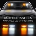 Xridonsen 2 In 1 Emergency Dash Strobe Lights Interior Windshield Deck Split Amber White Warning Safety Flashing W Suction Cups
