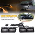 Xridonsen 2 In 1 Emergency Dash Strobe Lights Interior Windshield Deck Split Amber White Warning Safety Flashing W Suction Cups