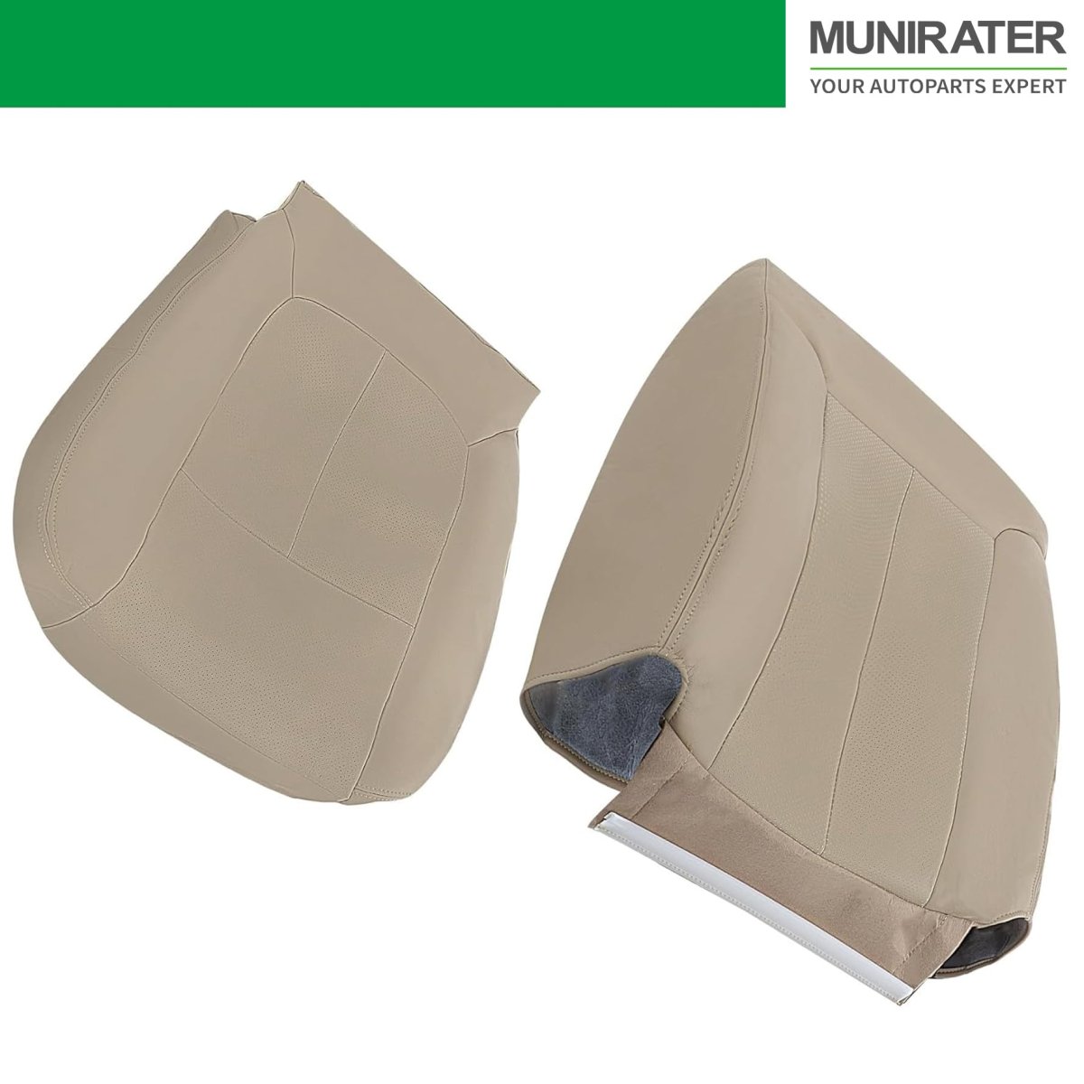 Seat Cover Tan Driver Bottom Top Leather Replacement For F150 Pickup 4-door 2009-2014