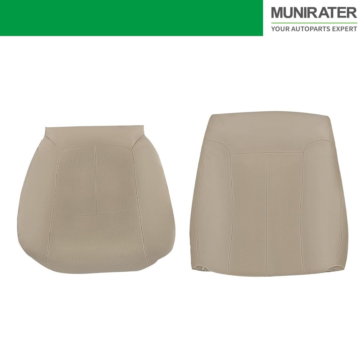 Seat Cover Tan Driver Bottom Top Leather Replacement For F150 Pickup 4-door 2009-2014