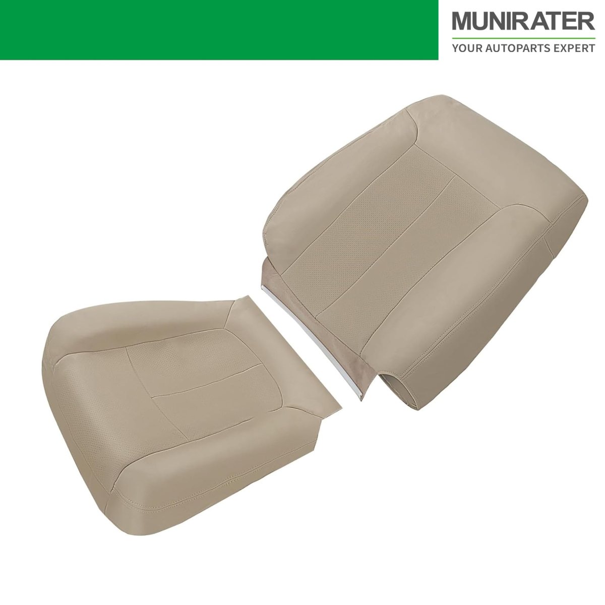 Seat Cover Tan Driver Bottom Top Leather Replacement For F150 Pickup 4-door 2009-2014
