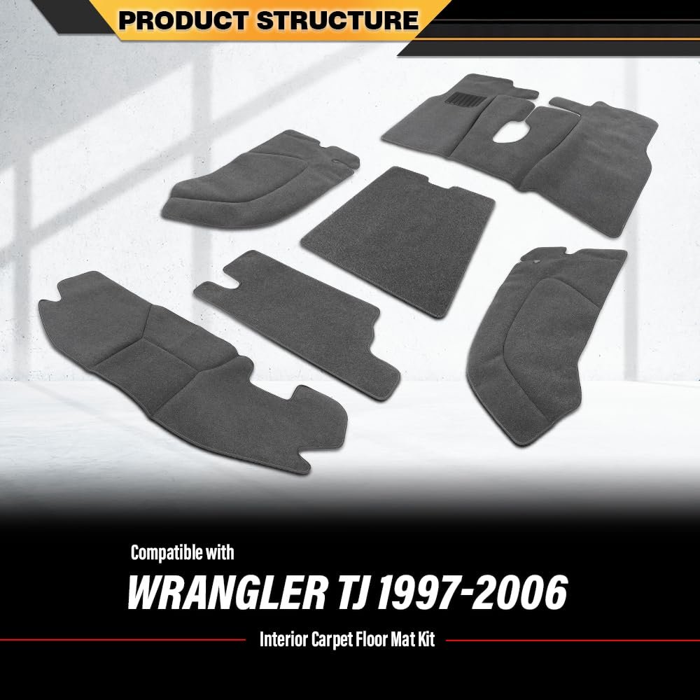Tpe Floor Mats For Jeep Wrangler Tj 1997-2006 Truck Accessories Cargo Liners All Weather Protection 6pcs Alfombras Para Carro