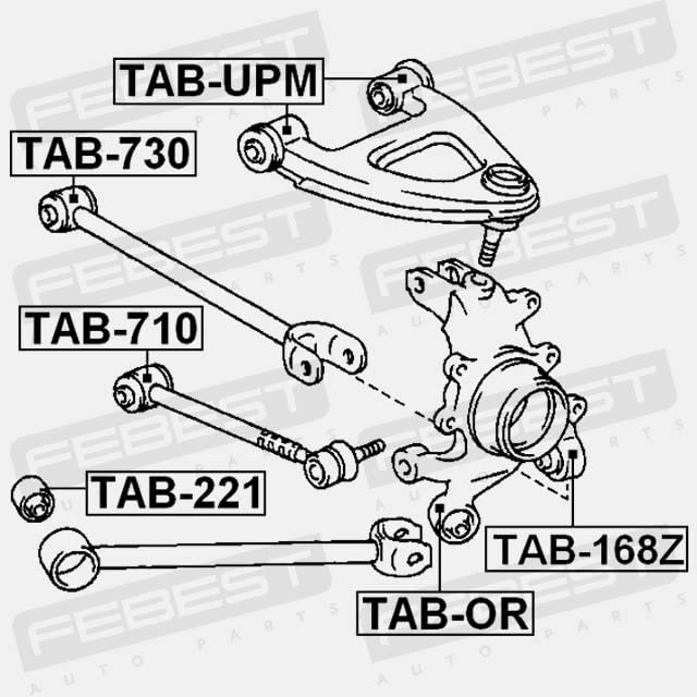 Arm Bushing Rear Assembly Febest Tab-168z 42304-30040