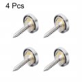 Uxcell Mirror Screws Decorative Cap Fasteners Cover Nails Electroplated Bright Silvery 16mm 0 63 Brass 4pcs