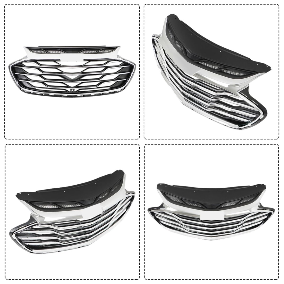 Black Chrome Front Bumper Upper Grille Grill Trim Replacement For 2019 2020 Cruze 42679306