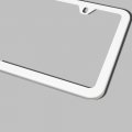 Uframe Slim Style 2 Screw Holes Stainless Steel License Plate Frame Holder White