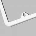 Uframe Slim Style 2 Screw Holes Stainless Steel License Plate Frame Holder White