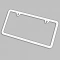 Uframe Slim Style 2 Screw Holes Stainless Steel License Plate Frame Holder White
