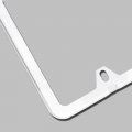 Uframe Slim Style 2 Screw Holes Stainless Steel License Plate Frame Holder White