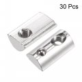 Uxcell M5 T Slot Nuts Roll In Spring T-nut With Ball Carbon Steel For 3030 Series Aluminum Extrusion Profile Rail 8mm 30pcs