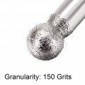 Uxcell Diamond Burrs Bits Grinding Drill Carving Rotary Tool For Glass Stone Ceramic 150 Grit 1 4 Shank 8mm Spherical 5 Pcs