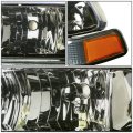 Auto Dynasty Smoked Housing Amber Corner Headlight W Bumper Lamps Tool Kit Compatible With Chevy S10 Pickup 98-04