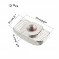 Uxcell Sliding T Slot Nuts M3 Half Round Roll In T-nut For 3030 Series Aluminum Extrusion Profile Carbon Steel Nickel-plated