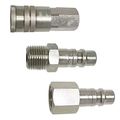 Interstate Pneumatics Ch880-kit 3 Piece Industrial Steel Coupler And Plug Kit 1 2 Inch 