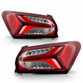 Outer Section Led Tail Brake Light Left Right Pair Set For 2019-2023 Malibu With Factory Type Chrome Housing Red Lens Mounted 