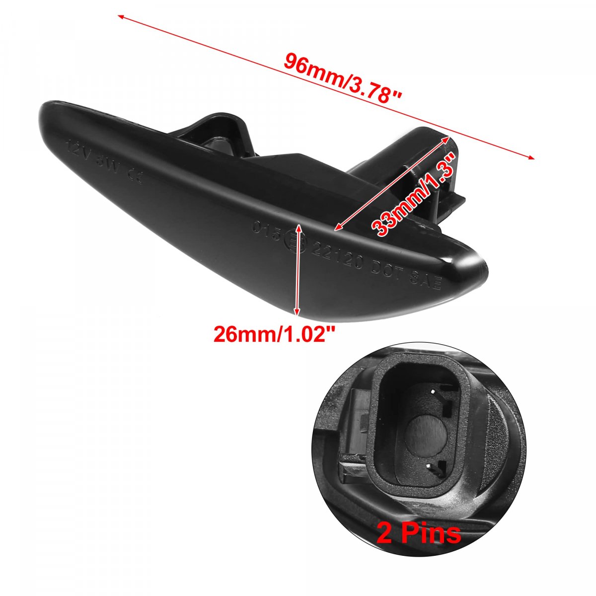 X Autohaux 2pcs Car Markers Accessories Sequential Side Marker Lights Turn Signal Light Assembly For Mazda Mx-5 2016-2021 Rx-8