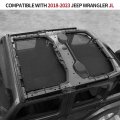 Cherocar For Jeep Jl Mesh Sunshade Shade Top Cover Provides Uv Sun Protection 2018-2023 Wrangler 4 Door