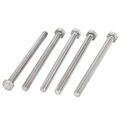 M8 X 100mm A2 Stainless Steel Fully Threaded Hex Head Screw Bolt 5 Pcs