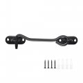 Aquaterior 6 Sliding Barn Door Black Lock Gate Latch Heavy Duty Hook And Eye Cabin Hardware For Fence Outdoor Window Cabinet 