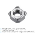 Weld Nuts M8 Square Unc Carbon Steel Machine Screw Gray 100pcs
