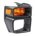 Hecasa Right Headlight Bezel W Turn Signal Light For 2008-2019 Ford E150 E250 E350 Super Duty Headlamp Cover Door Trim Yellow