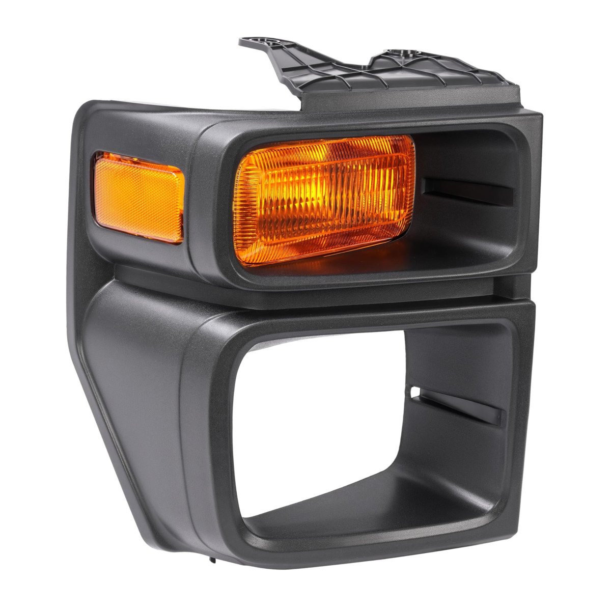 Hecasa Right Headlight Bezel W Turn Signal Light For 2008-2019 Ford E150 E250 E350 Super Duty Headlamp Cover Door Trim Yellow