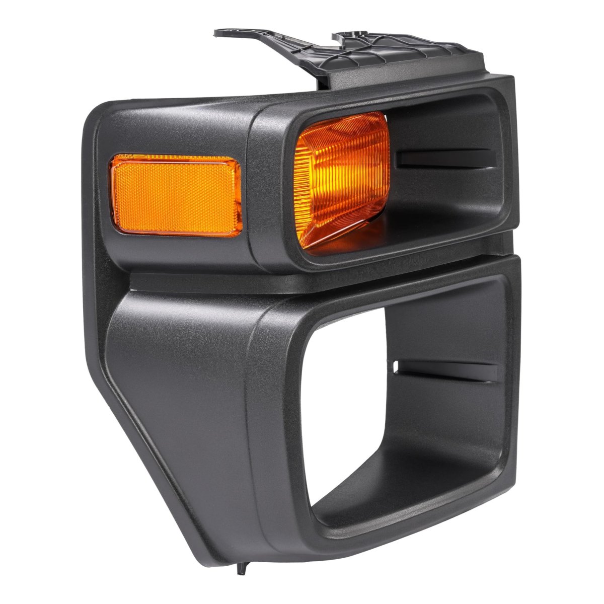 Hecasa Right Headlight Bezel W Turn Signal Light For 2008-2019 Ford E150 E250 E350 Super Duty Headlamp Cover Door Trim Yellow
