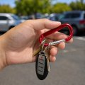 Ipick Image Officially Licensed Jeep Grand Wagoneer Laser-etched Red Metal Carabiner Keychain With Split Key Rings 