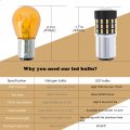 Wiseshine Bay15d P21 5w 1034a 1157a 1157na 2057a 2057na 2357a 2357na Amber Yellow 54smd 3014 12v-24v Super Bright Led For Turn