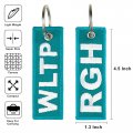 Motorcycle Keychain Jet Tag Flight Key Ring For Car And Bike Blue Fabric Holder With Split 4 5 In X 1 3