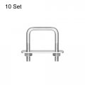 Uxcell Square U-bolts 10 Sets 32mm 1 26 Inner Width 46mm Length M6 304 Stainless Steel U Clamp Bolt With Nuts And Plates For
