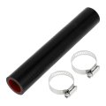 1 Set 25mm 0 98 Id 0mm 7 87 Length 0 Degree Black Red Car Silicone Hose With Clamps Coolant Universal 