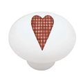Folk Art Heart Decorative High Gloss Ceramic Drawer Knob 