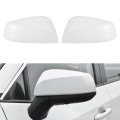 White Mirror Cover Replacement For 2019 2025 Toyota Rav4 Le And Hybrid Without Turn Signal Pair Clip On Direct Replace Style 